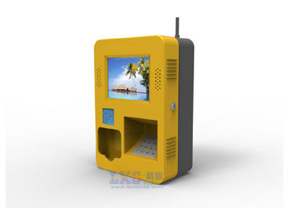 Film etikettiert den Druck des an der Wand befestigten Kiosks mit Kartenleser Pinpad und NFC-